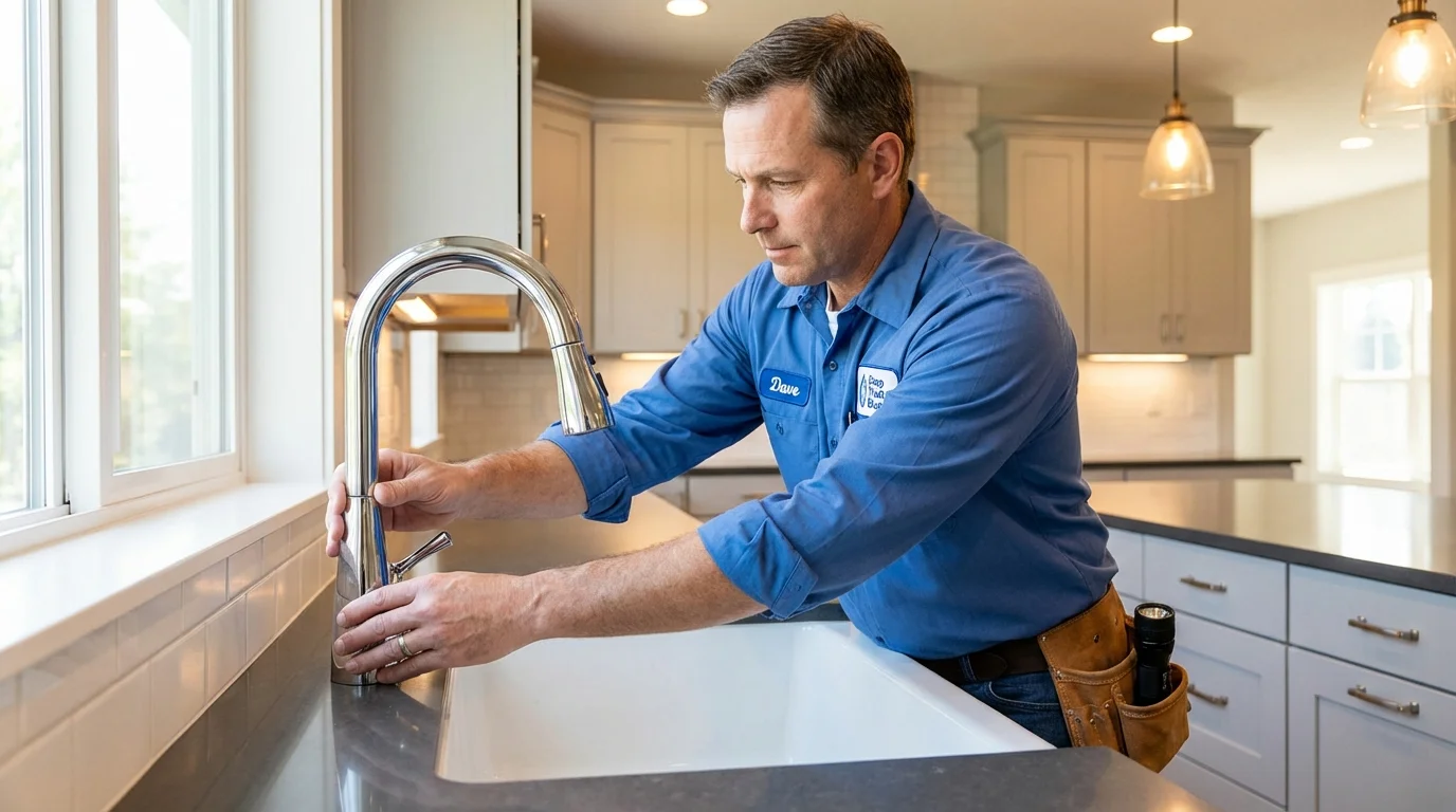 Kitchen faucet installation by Johns Plumbing LLC in Elko New Market